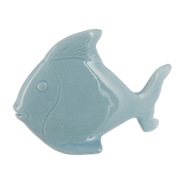 Keramický dekorativní objekt Fish In Light Blue, 17x13 cm