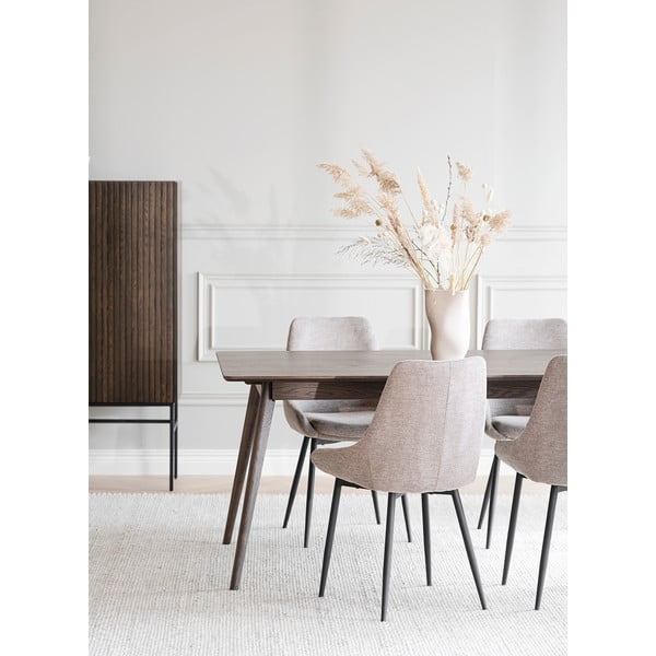 Tmavě hnědý rozkládací jídelní stůl v dekoru dubu 90x190 cm Yumi – Rowico-image-4