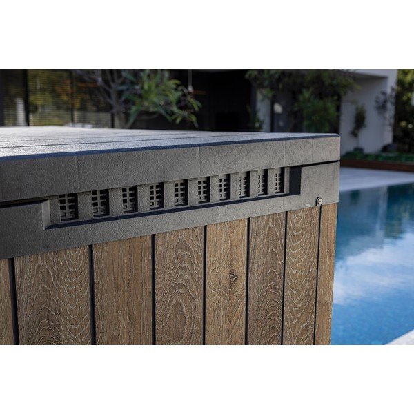 Tmavě hnědý plastový zahradní úložný box Deco – Keter-image-4