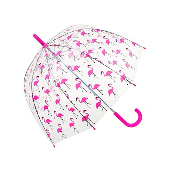 Dětský transparentní deštník Ambiance Flamingo, ⌀ 70 cm