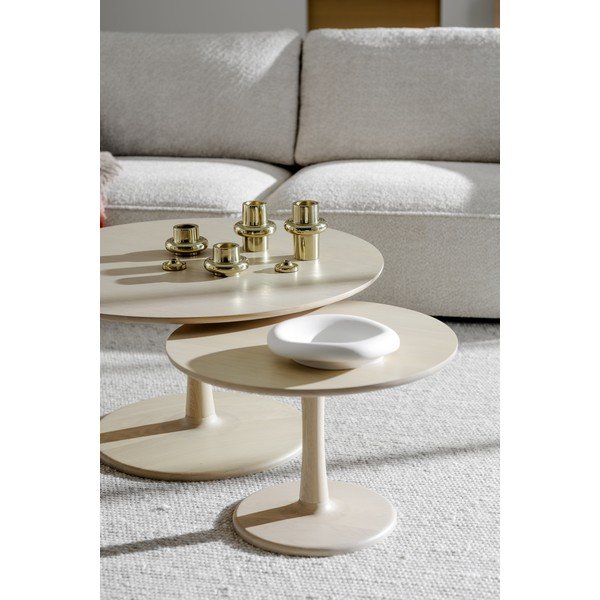 Kulatý konferenční stolek v dekoru dubu v přírodní barvě 90x90 cm Hobart – Rowico-image-1