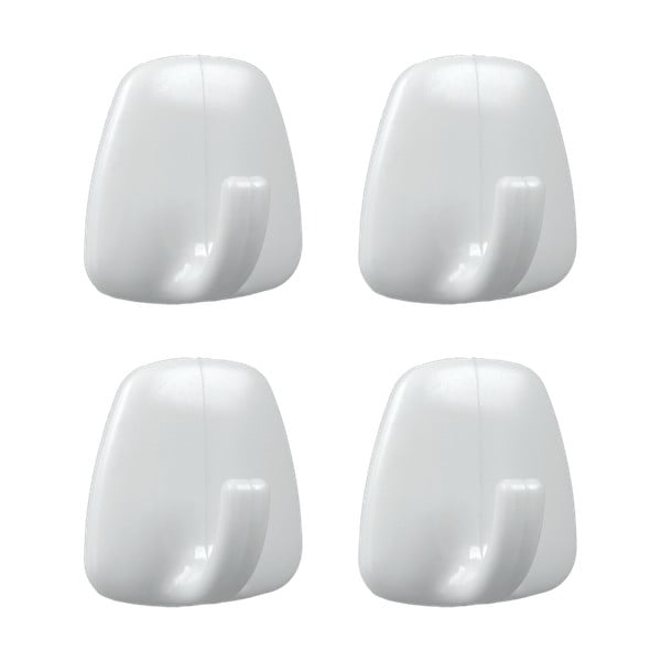 Bílé plastové háčky v sadě 4 ks bez vrtání – Metaltex-image-1