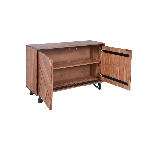 Skříňka z masivu akácie v přírodní barvě 120x78x40 cm Ambala – Interia Home & Living-image-3