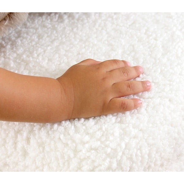 Bílý dětský puf z textilie bouclé Moouv – Artie-image-1