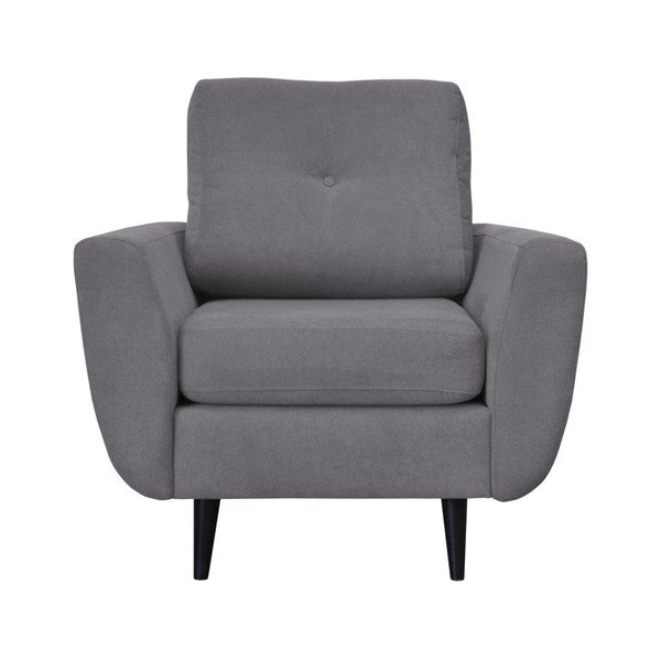 Šedé křeslo s tmavými nohami Mazzini Sofas Cedar