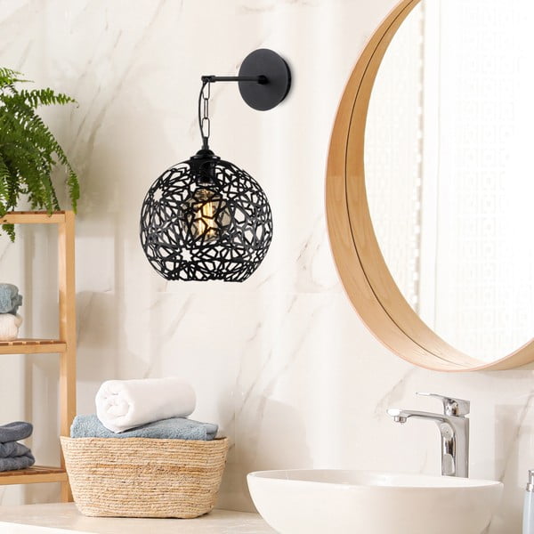 Černé nástěnné svítidlo ø 25 cm Fellini – Opviq lights-image-1