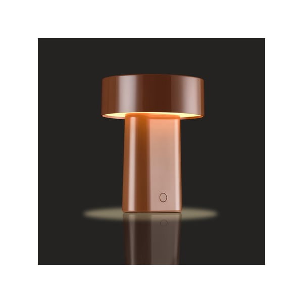 Koňakově hnědá plastová LED stolní lampa (výška 18 cm) Oblong – Zone-image-2