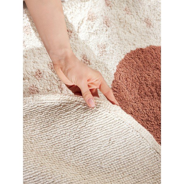 Hnědý/krémový pratelný/ručně tkaný bavlněný dětský koberec 95x120 cm Snuggle Emmi – Hanse Home-image-3