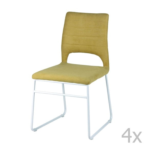 Sada 4 žlutých jídelních židlí sømcasa Nessa