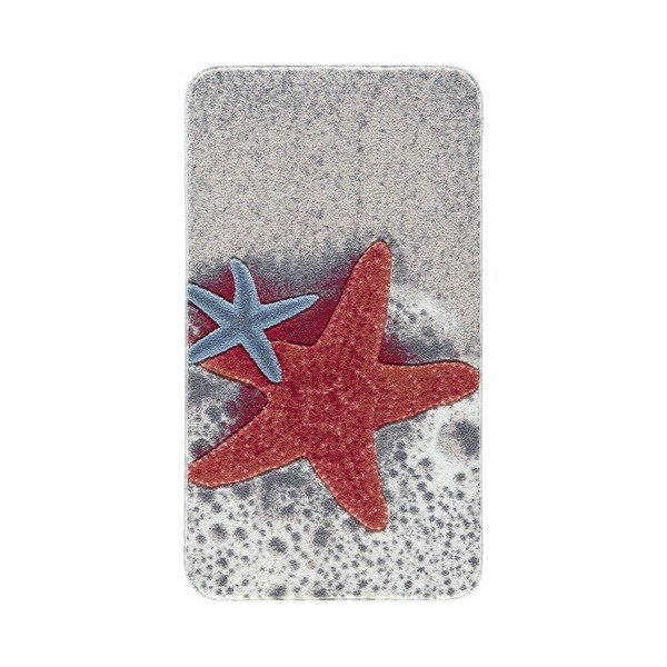 Vzorovaná červená předložka do koupelny Confetti Bathmats Starfish, 80 x 140 cm-image-1