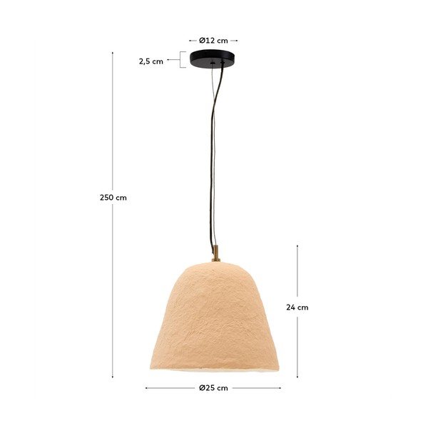 Béžové závěsné svítidlo ø 25 cm Lisora – Kave Home-image-4