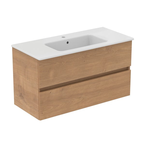 Závěsná skříňka pod umyvadlo v dekoru dubu v přírodní barvě 100x55 cm Eurovit+ – Ideal Standard-image-3