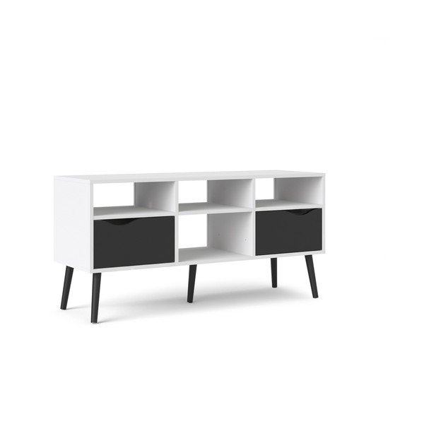 Černo-bílý TV stolek Tvilum Oslo, 117 x 57 cm-image-3