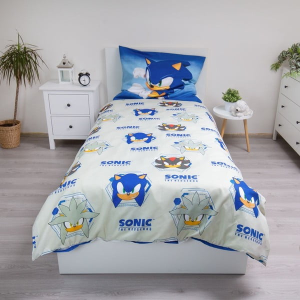 Modré dětské povlečení na jednolůžko z mikrovlákna 140x200 cm Sonic – Jerry Fabrics-image-2