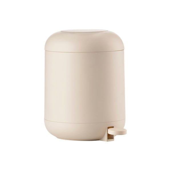 Béžový nášlapný plastový odpadkový koš 4 l Sensu – Zone