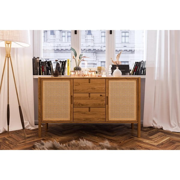 Nízká komoda z dubového dřeva 142x84 cm Pola - The Beds-image-1