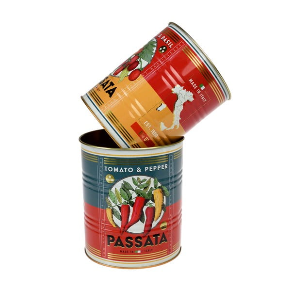 Dekorativní cínové úložné boxy v sadě 2 ks ø 11x13 cm Passata – Rex London