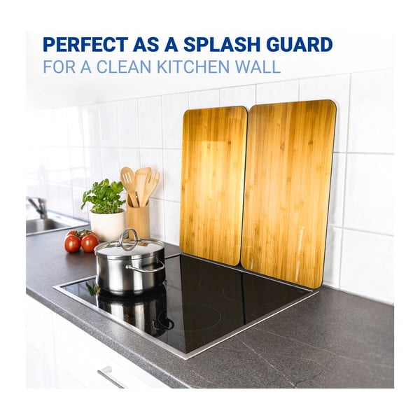 Kryty na sporák z tvrzeného skla v sadě 2 ks 52x30 cm Wooden – Maximex-image-3