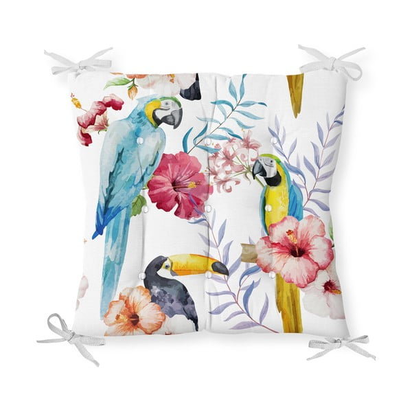 Podsedák s příměsí bavlny Minimalist Cushion Covers Jungle Birds, 40 x 40 cm