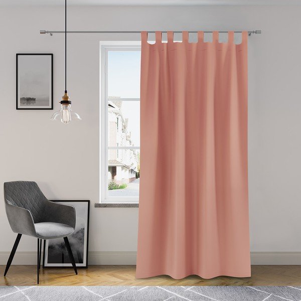 Růžový závěs AmeliaHome Tab, 140 x 250 cm-image-1