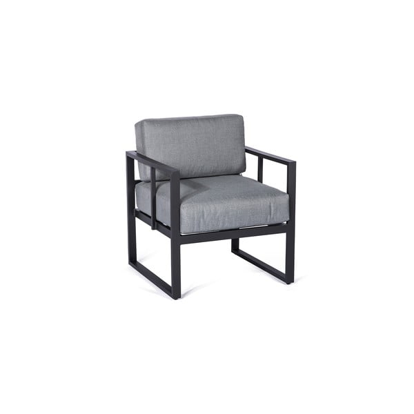 Set grafitově šedých zahradních křesel Bellisima a černého stolku Loris, ø 35 cm-image-1