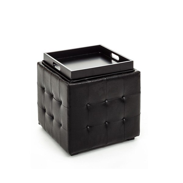 Černý puf s úložným prostorem Tomasucci Case-image-1