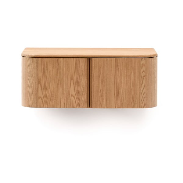 Závěsná skříňka pod umyvadlo v dekoru jasanu v přírodní barvě 90x35 cm Salaya – Kave Home