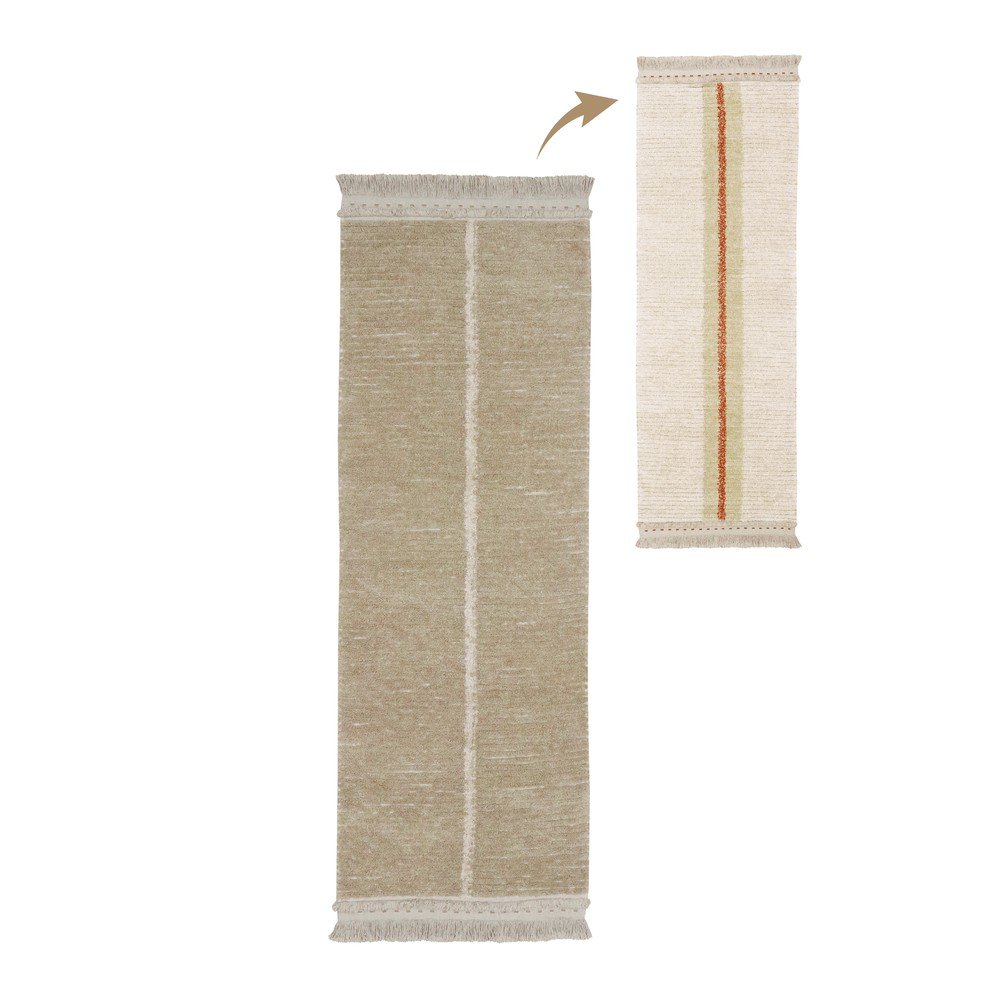 Béžový bavlněný běhoun 80x230 cm Duetto Sage – Lorena Canals