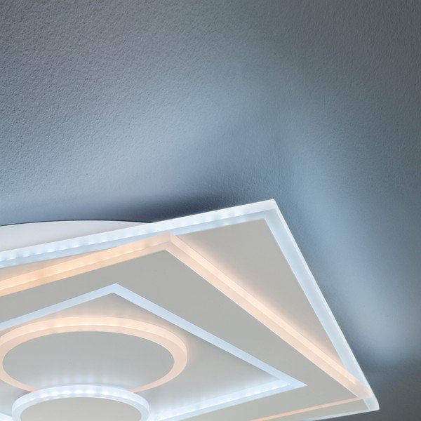 Bílé kovové stmívatelné LED stropní svítidlo na dálkové ovládání 50x50 cm Ratio – Fischer & Honsel-image-2