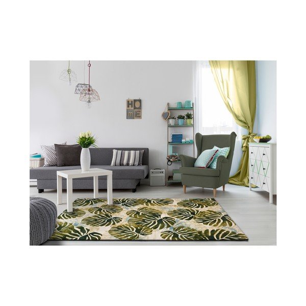 Zeleno-béžový koberec Universal Tropics Multi, 140 x 200 cm-image-1