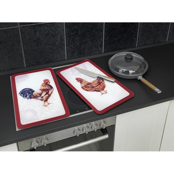 Kryty na sporák z tvrzeného skla v sadě 2 ks 52x30 cm Farm – Wenko-image-3