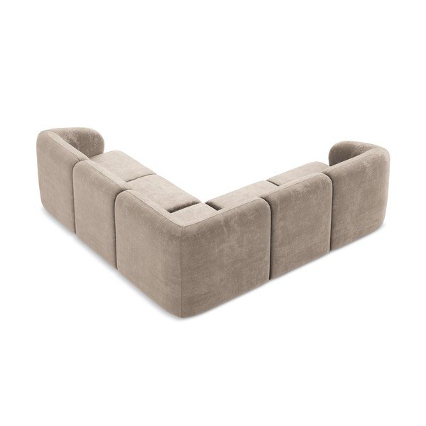 Světle hnědá žinylková rohová pohovka Lani – Makamii-image-3