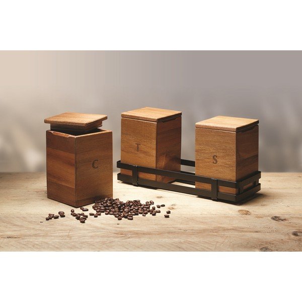 Set boxíků na čaj, cukr a kávu Natural Elements-image-1