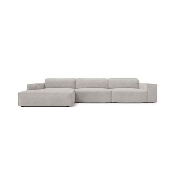 Světle šedá modulární rohová pohovka (levý roh/s lenoškou) Jodie – Micadoni -image-1