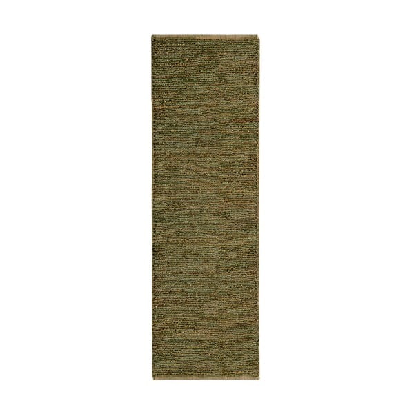 Tmavě zelený ručně tkaný jutový běhoun 66x200 cm Soumak – Asiatic Carpets
