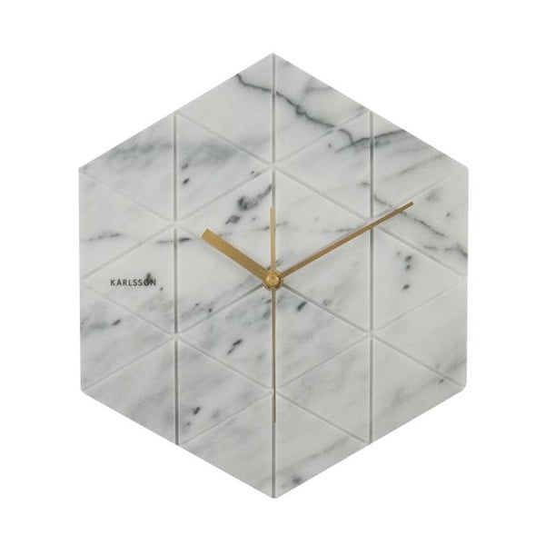 Bílé nástěnné hodiny Karlsson Hexagon