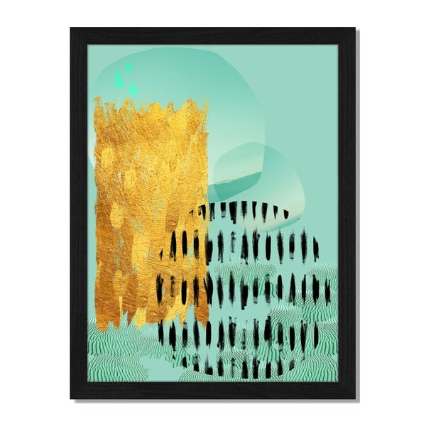 Obraz v rámu Liv Corday Scandi Abstract Gold, 30 x 40 cm