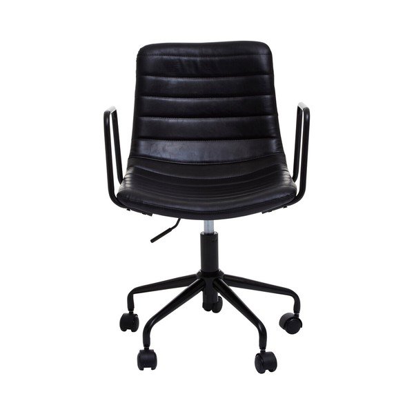 Černá kancelářská židle z imitace kůže Forbes – Premier Housewares-image-2