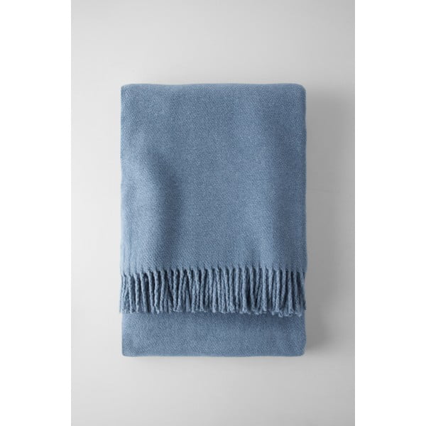 Modrý pléd s podílem bavlny Euromant Basics, 140 x 180 cm