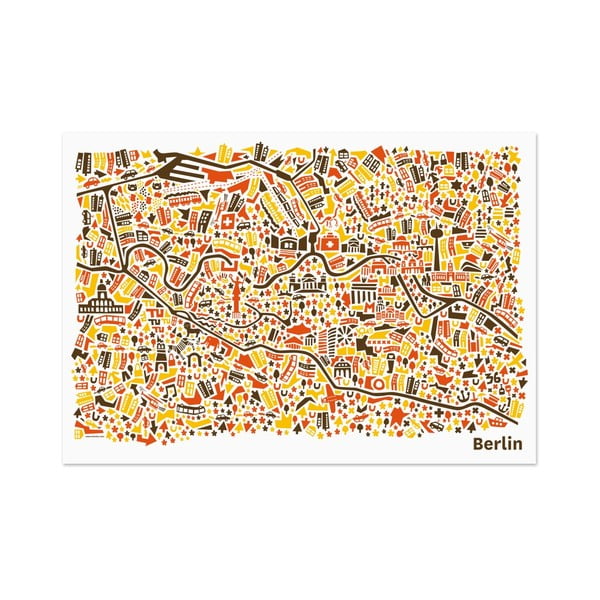 Nástěnná mapa Berlín, 70x50 cm