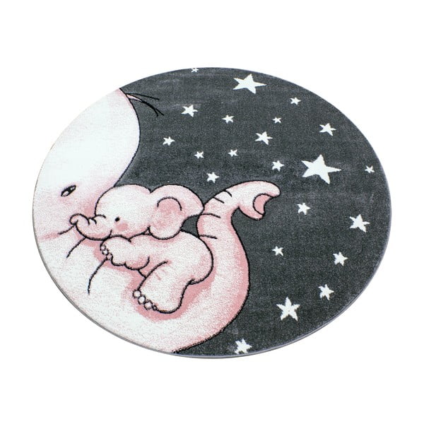 Růžovo-šedý dětský koberec ø 120 cm Kids – Ayyildiz Carpets