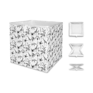 Bílo-šedý úložný box z mikrovlákna Butter Kings Safari Animals, 32 l