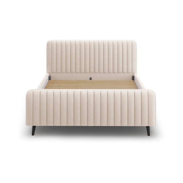 Béžová čalouněná dvoulůžková postel s roštem 180x200 cm Lily - Micadoni Home-image-2