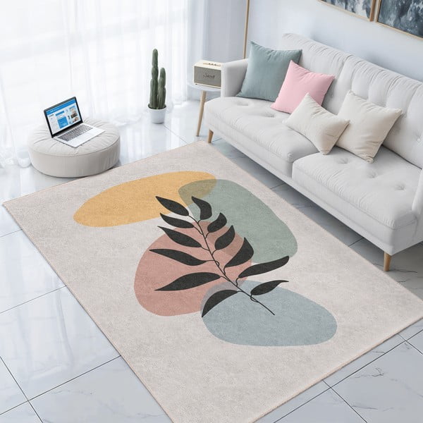 Krémový pratelný koberec 120x180 cm Illustrated Autumn – Mila Home-image-3