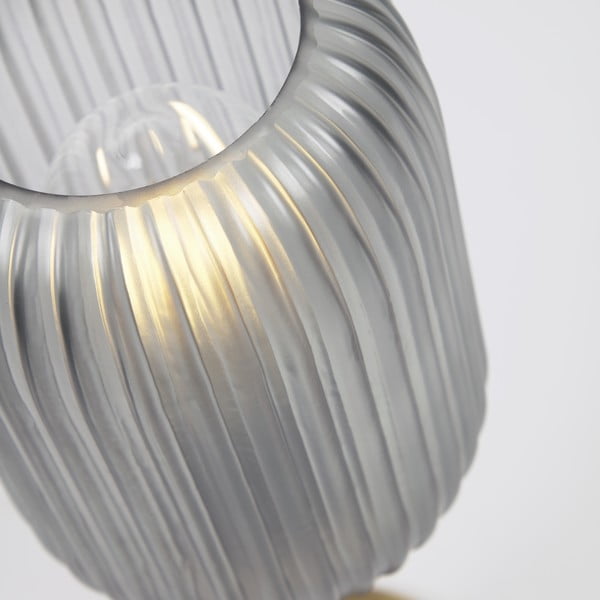 Stolní lampa ve zlaté barvě se skleněným stínidlem (výška 40 cm) Hestia – Kave Home-image-1