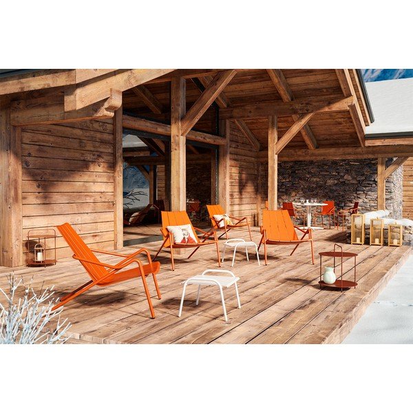 Oranžové kovové zahradní křeslo Fleole – Ezeis-image-2
