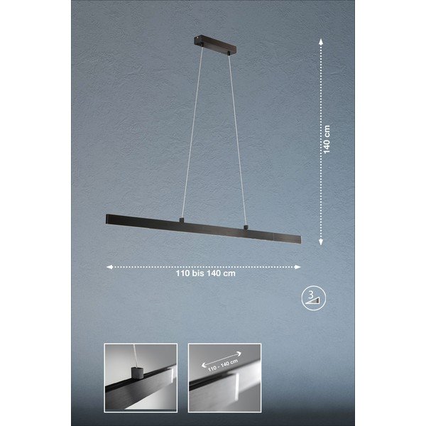 Černé LED stmívatelné závěsné svítidlo Orell – Fischer & Honsel-image-3