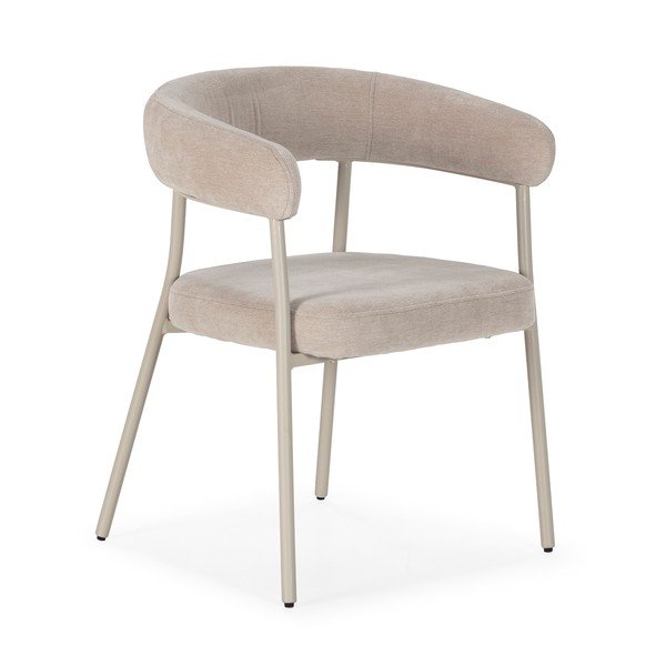 Béžová čalouněná jídelní křesla v sadě 2 ks s područkami Yuri – MOME