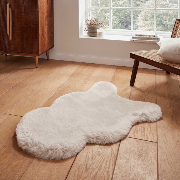Krémová syntetická kožešina 60x90 cm Super Teddy – Think Rugs-image-1