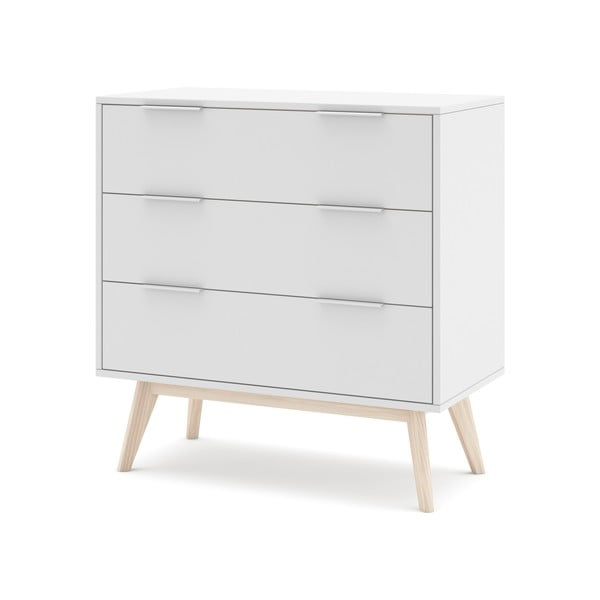 Bílá nízká komoda 80x83 cm Campus – Marckeric-image-3
